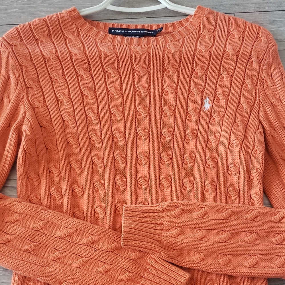 Orange Ralph Lauren Crewneck Sweater Size Small